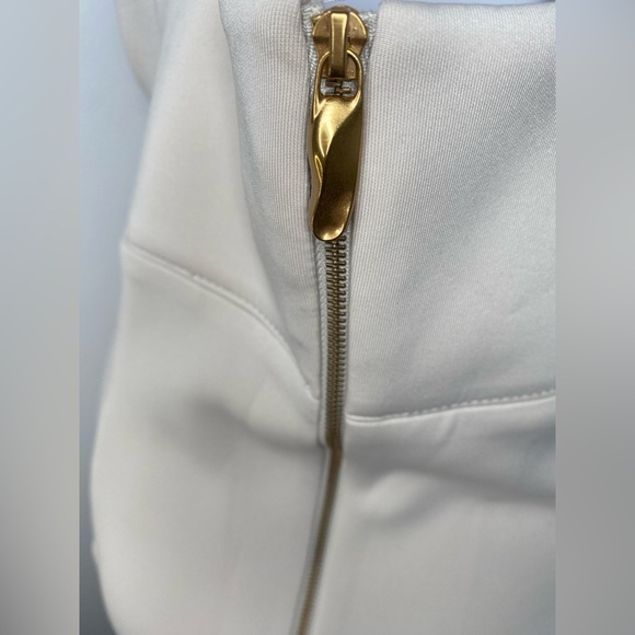 Donna Karan NWT Cream Halter Sheath Midi Cross back Dress - Picture 6 of 10